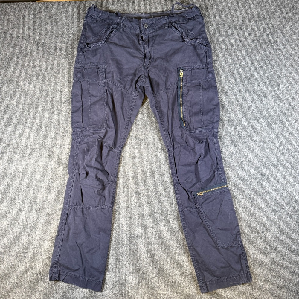 Vintage Polo Ralph Lauren Military Paratrooper Cargo Pants 36x34 Blue Field